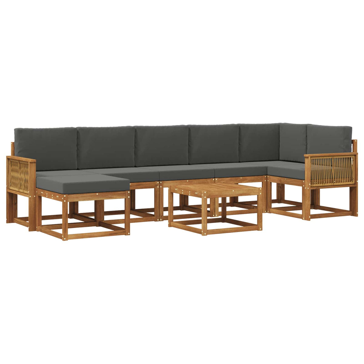 Set vanjskih sofa 8 pcs Prirodna i antracit Poliester