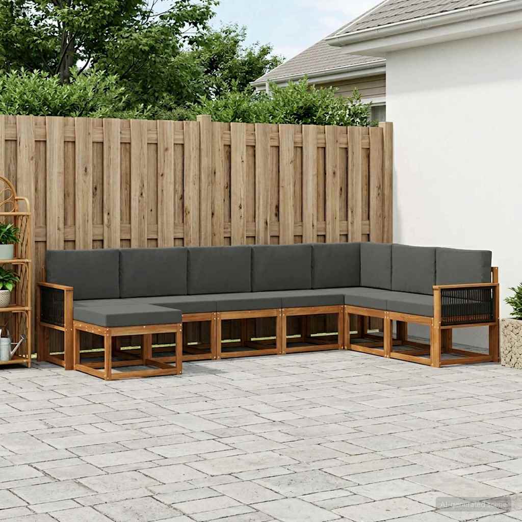Set vanjskih sofa 8 pcs Prirodna i antracit 306 x 187,5 x 73 cm