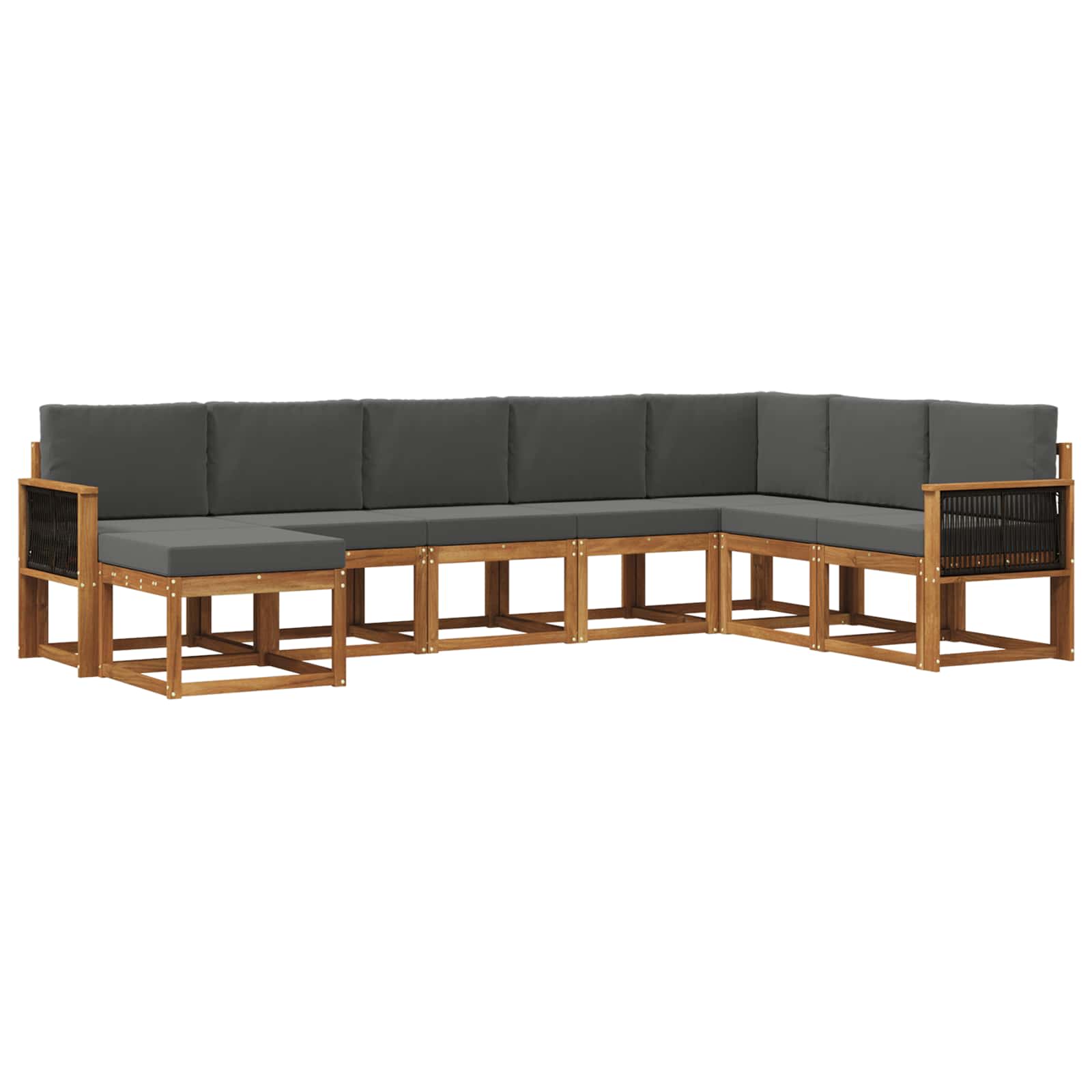 Set vanjskih sofa 8 pcs Prirodna i antracit 306 x 187,5 x 73 cm