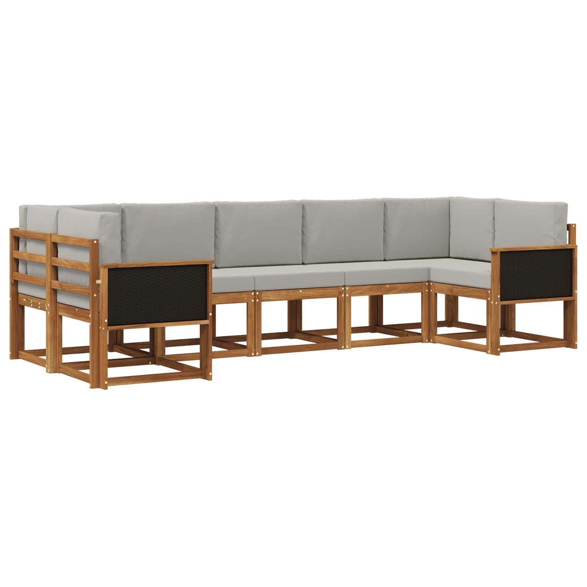 Set vanjskih sofa 7 kom. Prirodna i svjetlosiva