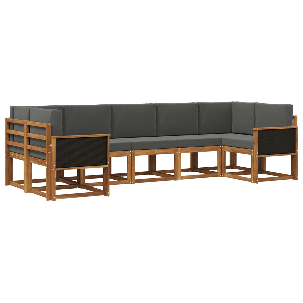 Set vanjskih sofa 7 kom. Prirodna i antracit