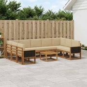 Set vanjskih sofa 10 kom. Prirodna i bež