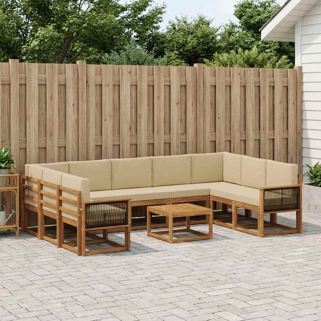 Set vanjskih sofa 10 kom. Prirodna i bež