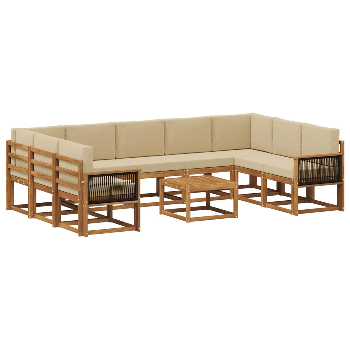 Set vanjskih sofa 10 kom. Prirodna i bež
