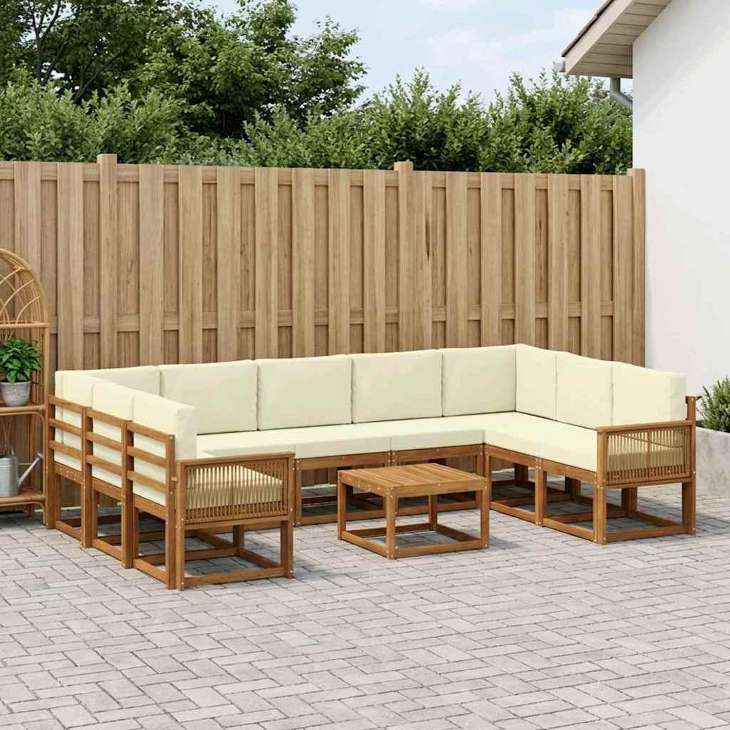 Set vanjskih sofa 10 kom. Prirodna i krem