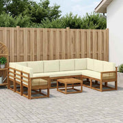 Set vanjskih sofa 10 kom. Prirodna i krem