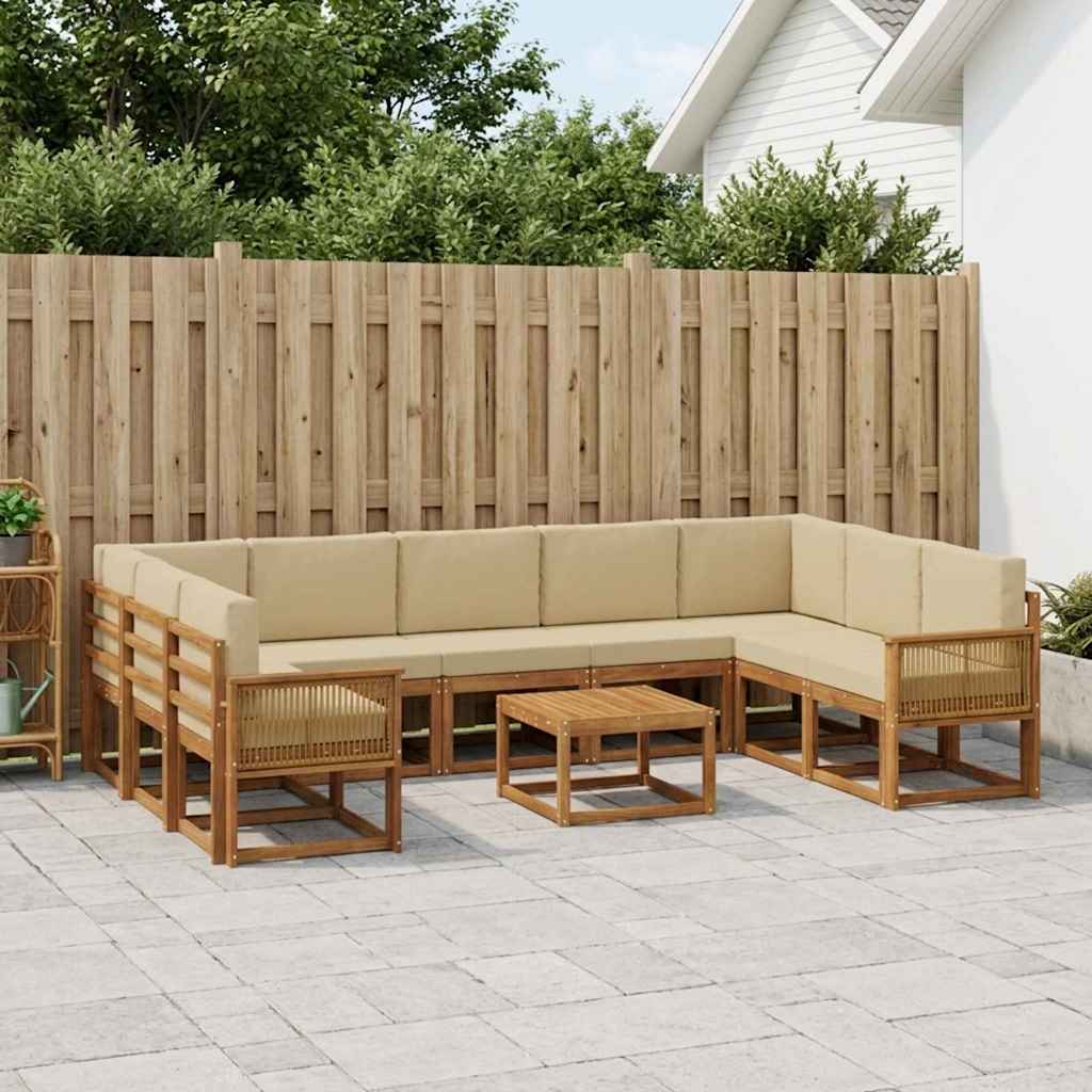 Set vanjskih sofa 10 kom. Prirodna i bež