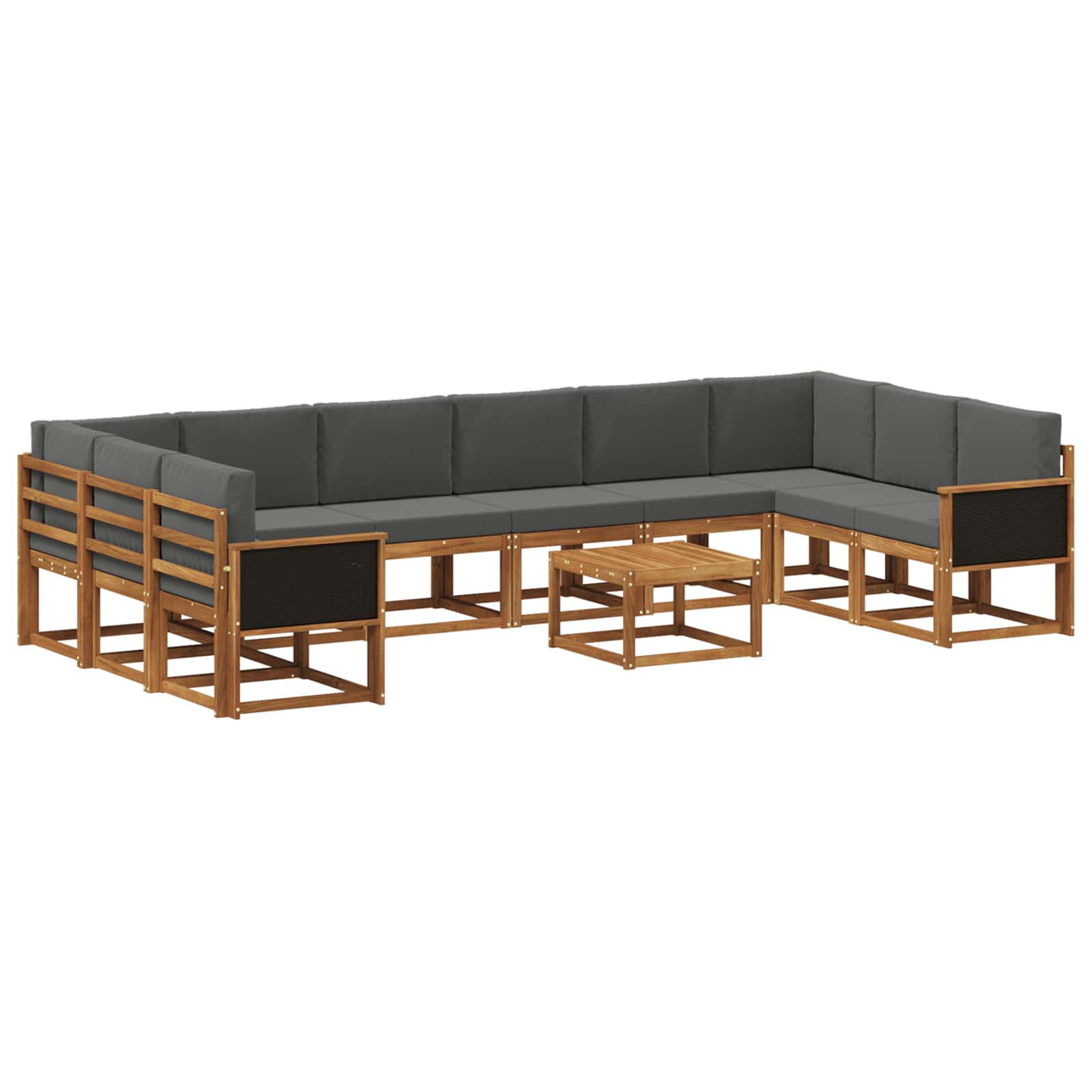 Set vanjskih sofa s jastukom 11 pcs Prirodna i antracit