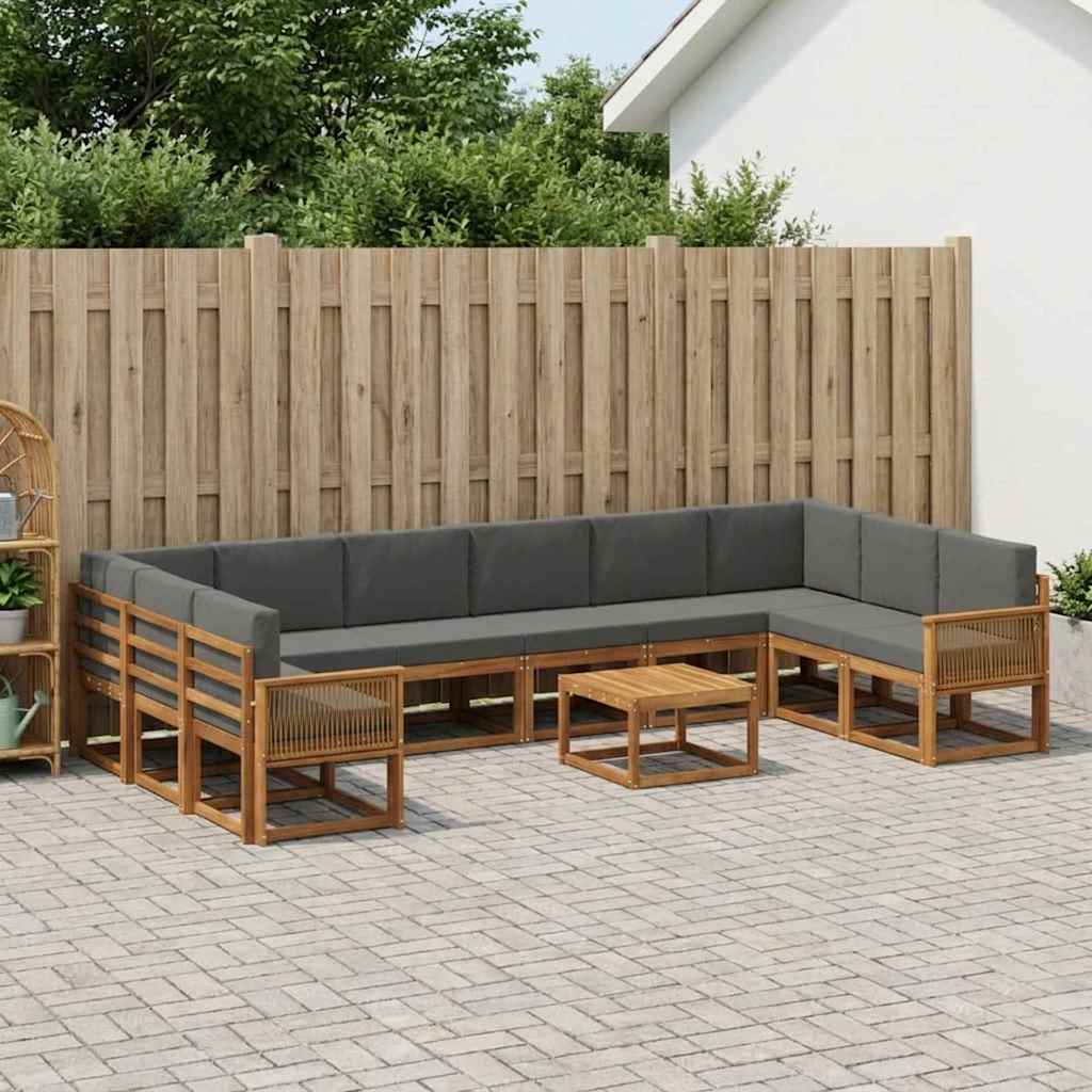 Set vanjskih sofa 11 kom. Prirodna i antracit