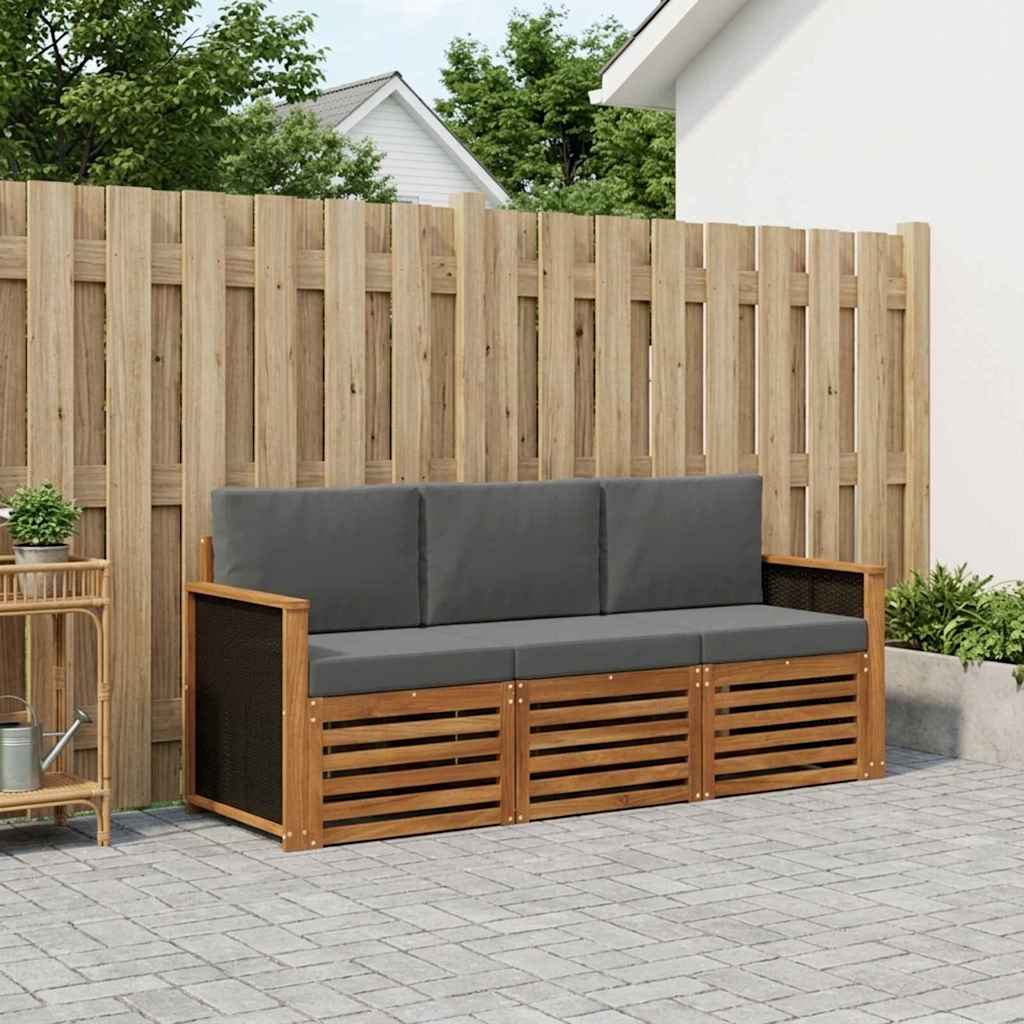 Setovi sofa s jastukom 3 pcs Čvrsto drvo akacije