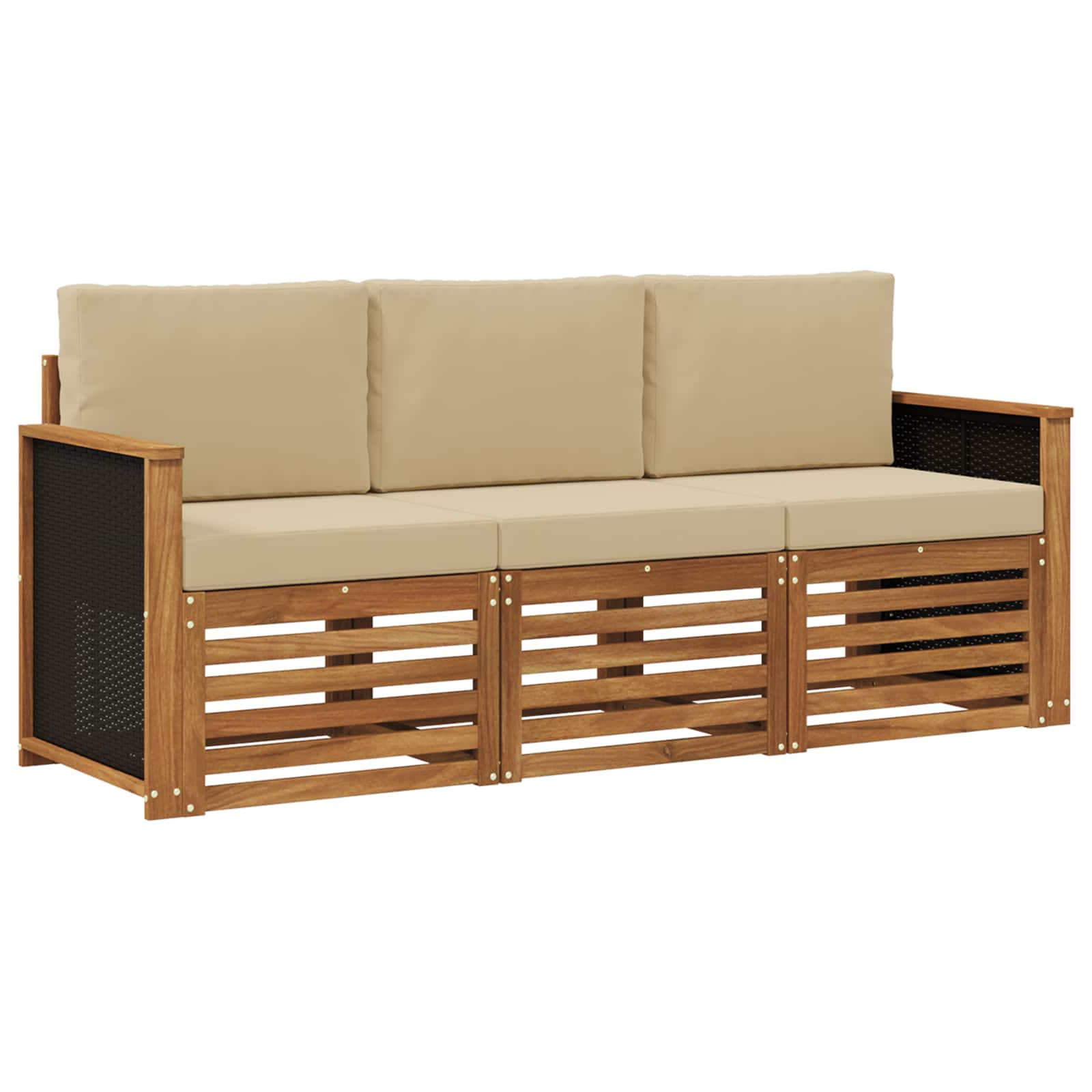 Setovi sofa s jastukom 3 pcs Čvrsto drvo akacije