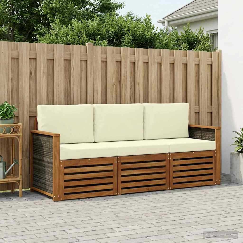 Setovi sofa 3 kom. Čvrsto drvo akacije