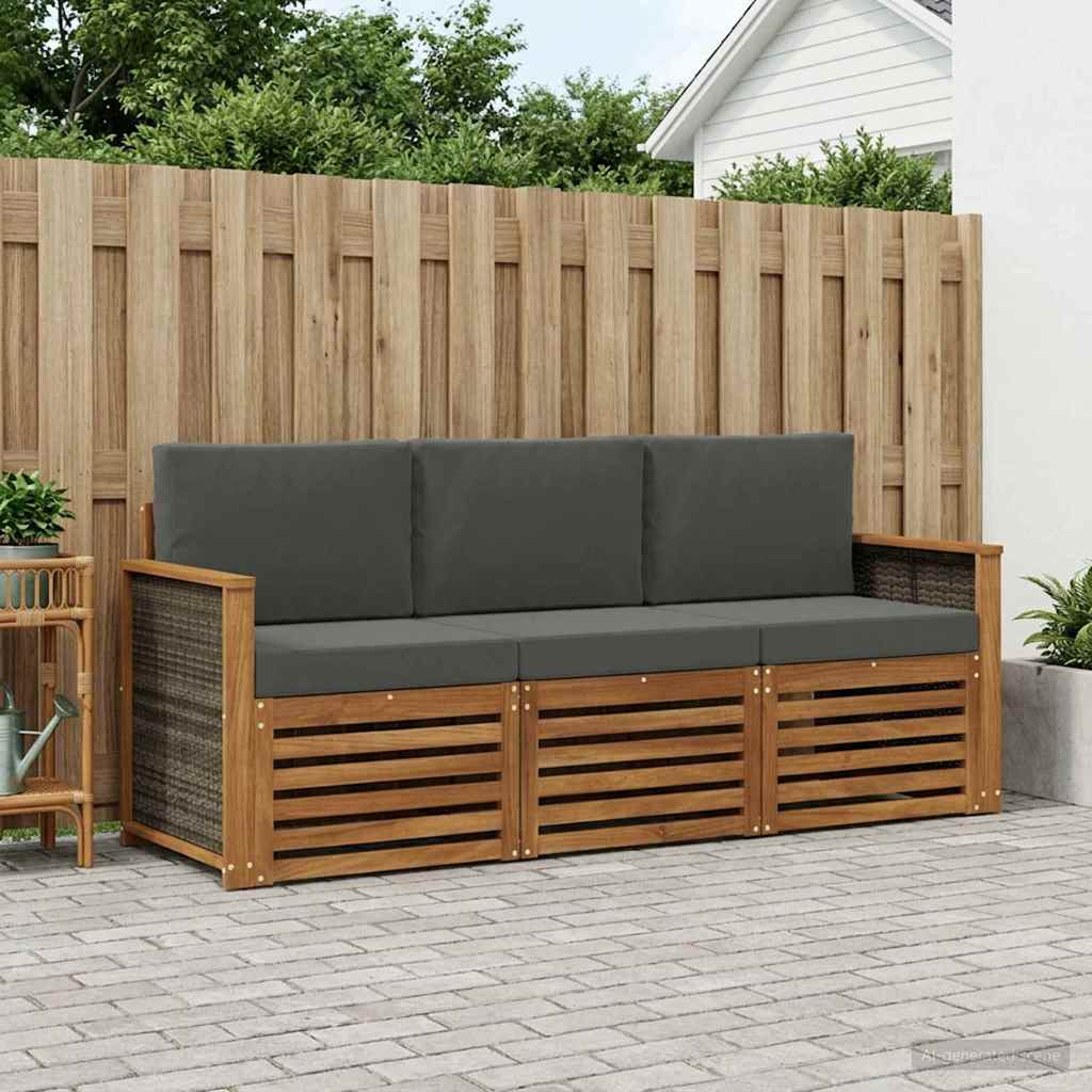 Setovi sofa 3 kom. Čvrsto drvo akacije