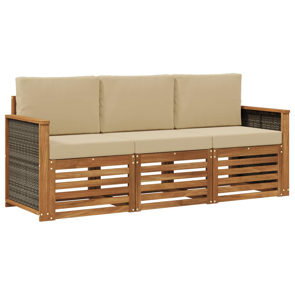 Setovi sofa 3 kom. Čvrsto drvo akacije