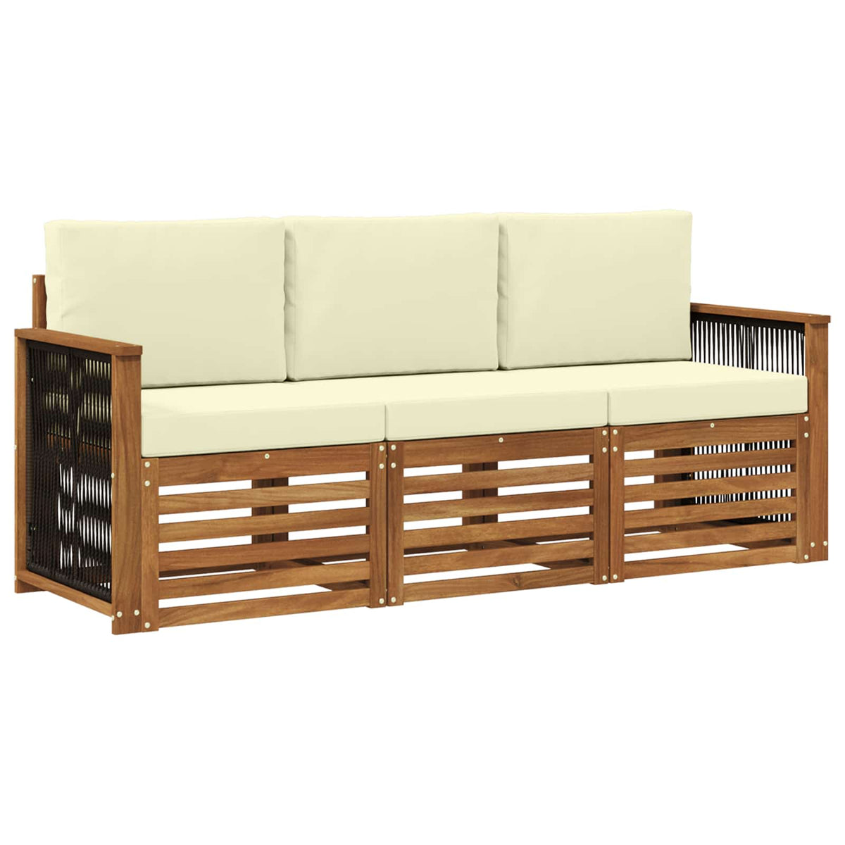 Setovi sofa 3 kom. Čvrsto drvo akacije