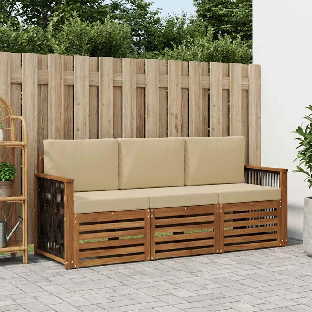 Setovi sofa 3 kom. Čvrsto drvo akacije