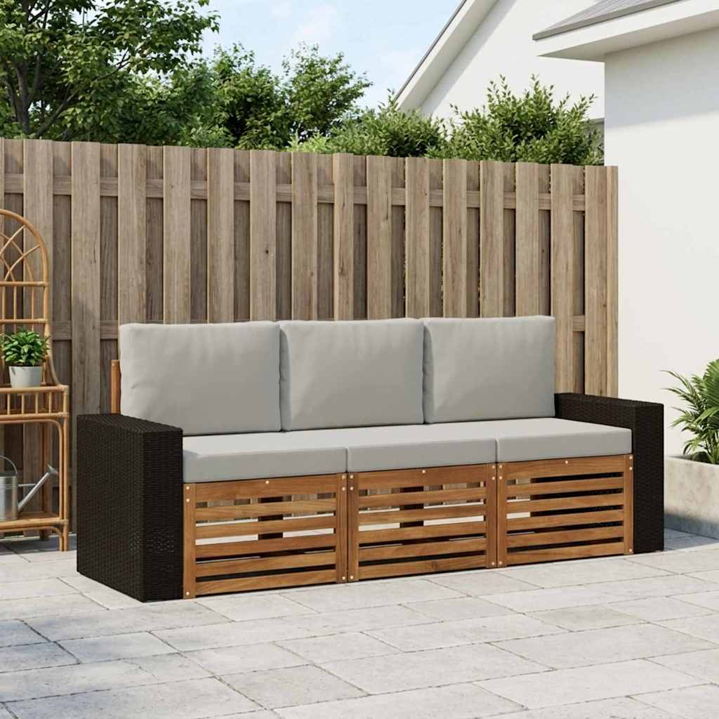 Setovi sofa 3 kom. Čvrsto drvo akacije