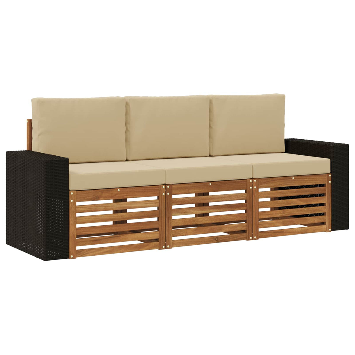 Setovi sofa 3 kom. Čvrsto drvo akacije