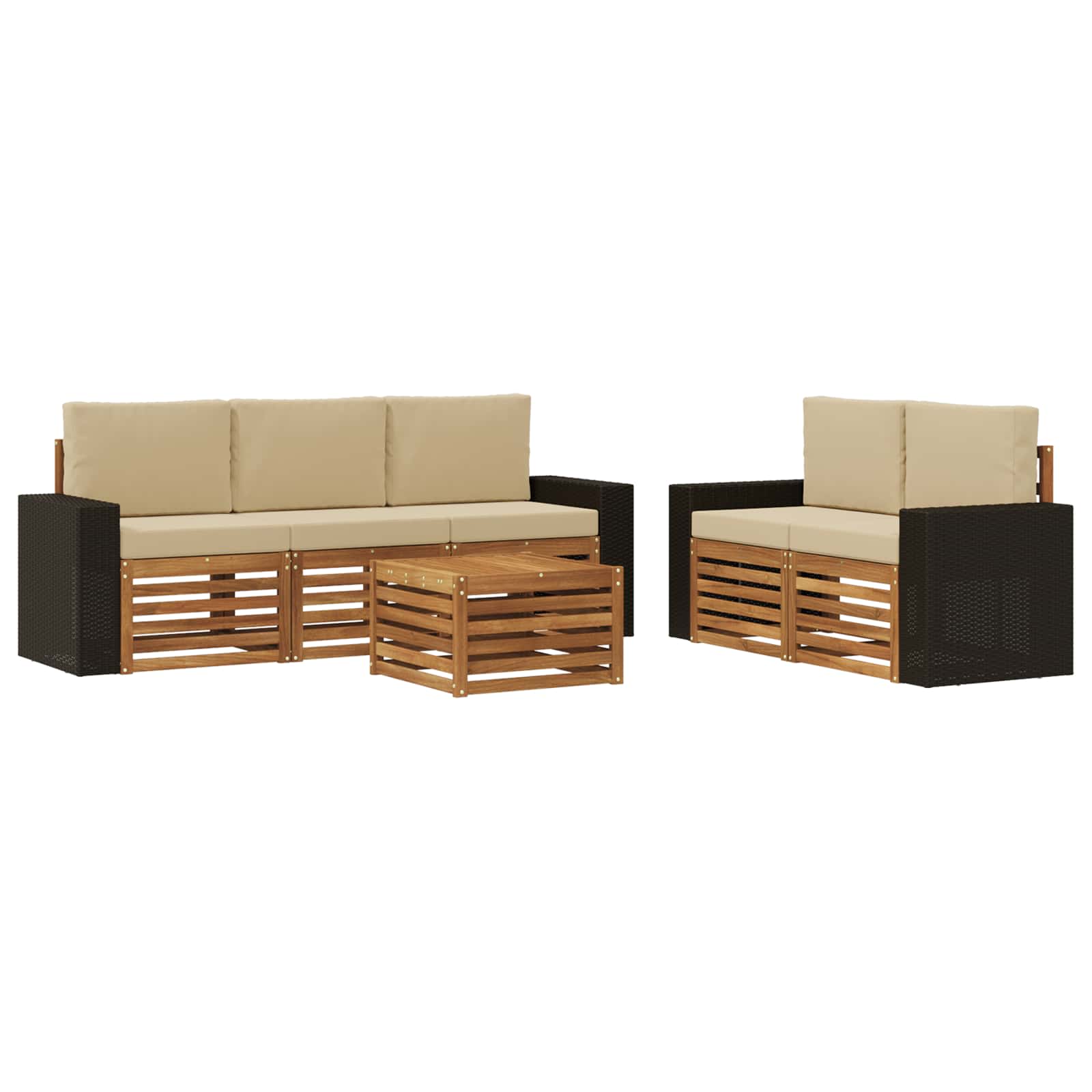 Setovi sofa Čvrsto drvo akacije