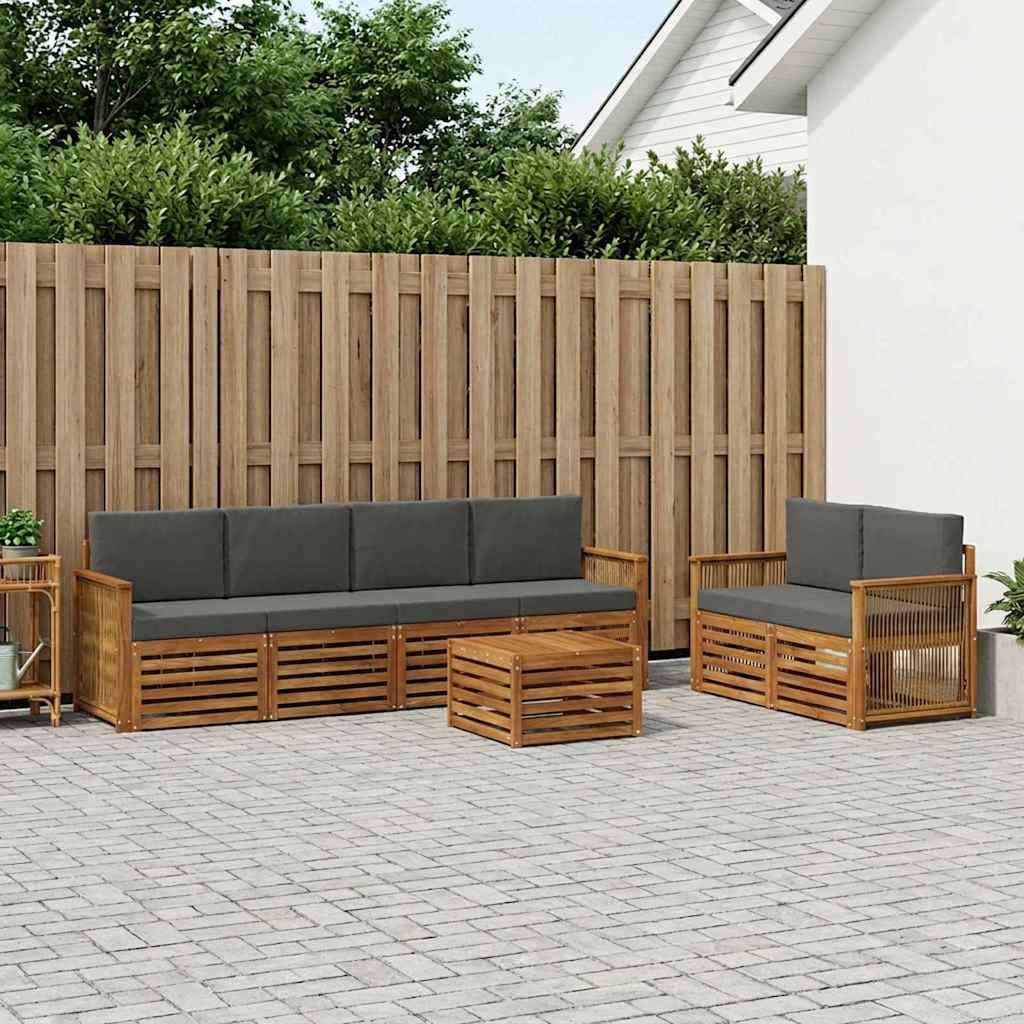 Set vanjskih sofa 7 kom. Prirodna i antracit