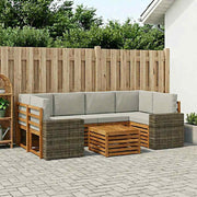 Set vanjskih sofa 7 kom. Prirodna i svjetlosiva