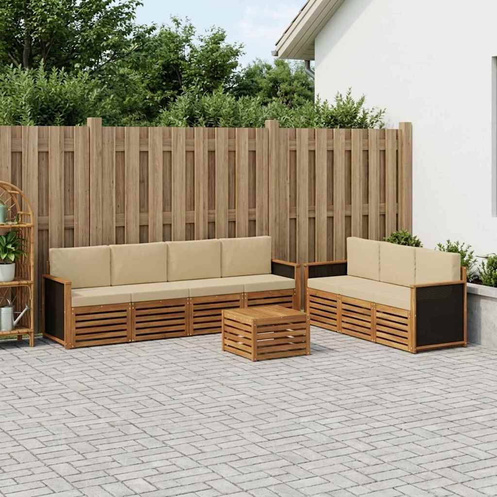 Setovi sofa s jastukom 8 pcs Čvrsto drvo akacije