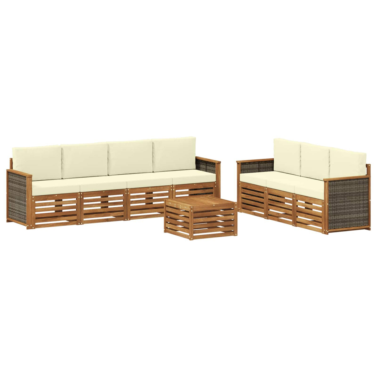 Setovi sofa 8 kom. Čvrsto drvo akacije