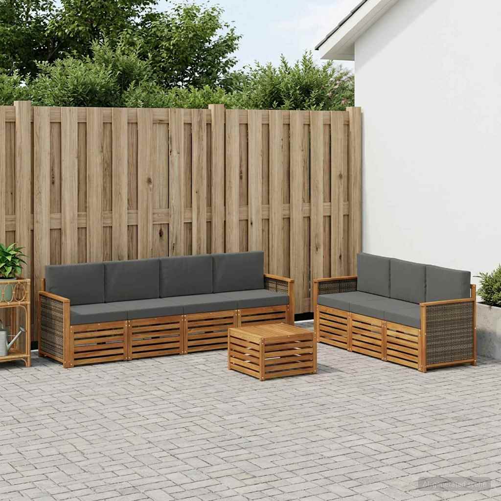 Setovi sofa 8 kom. Čvrsto drvo akacije