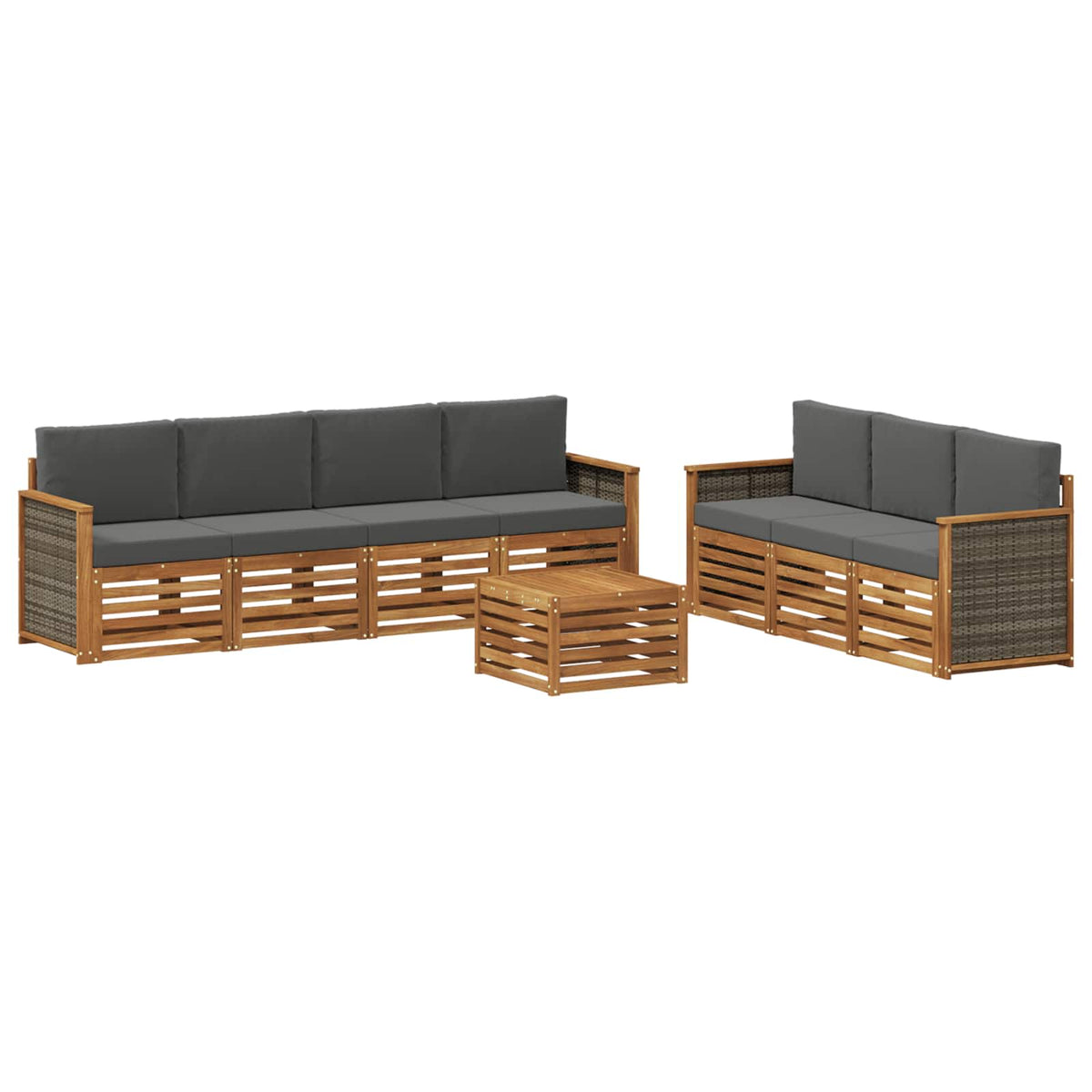Setovi sofa 8 kom. Čvrsto drvo akacije
