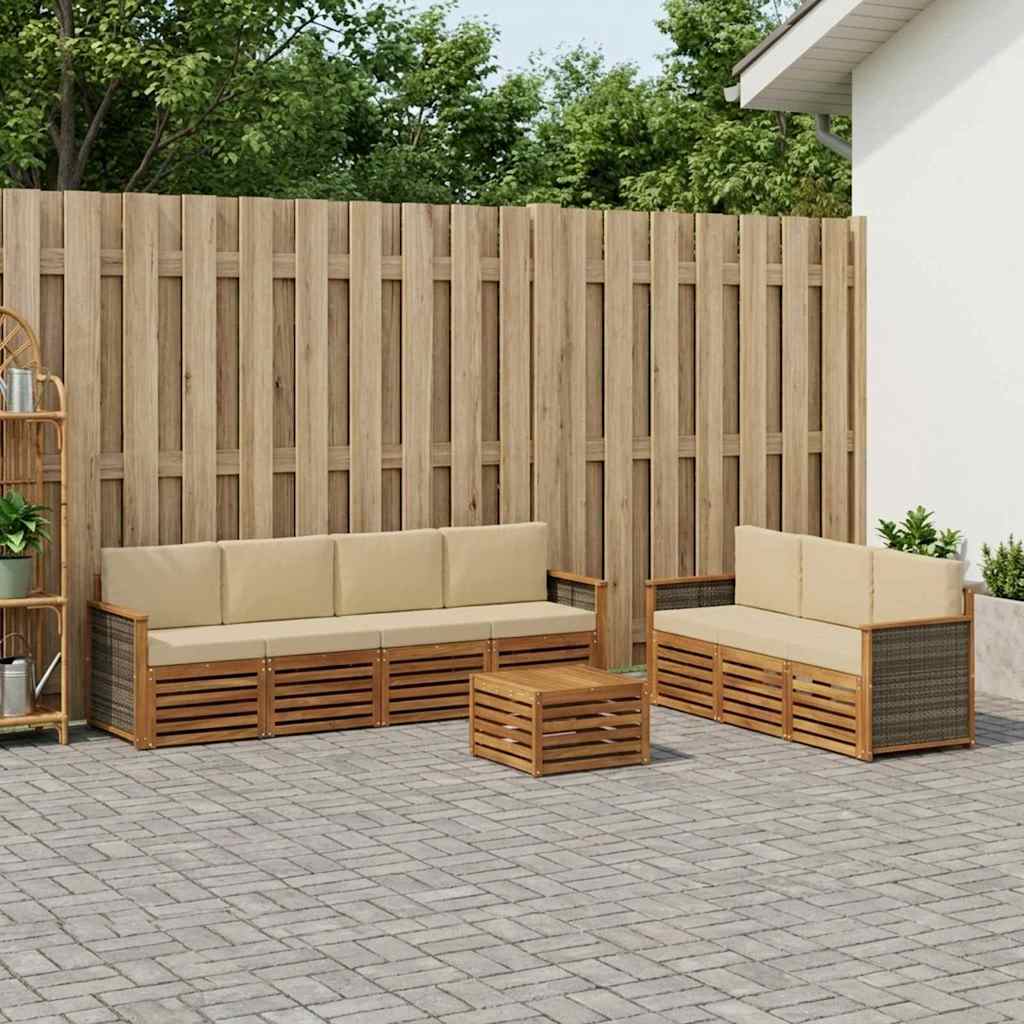 Setovi sofa 8 kom. Čvrsto drvo akacije