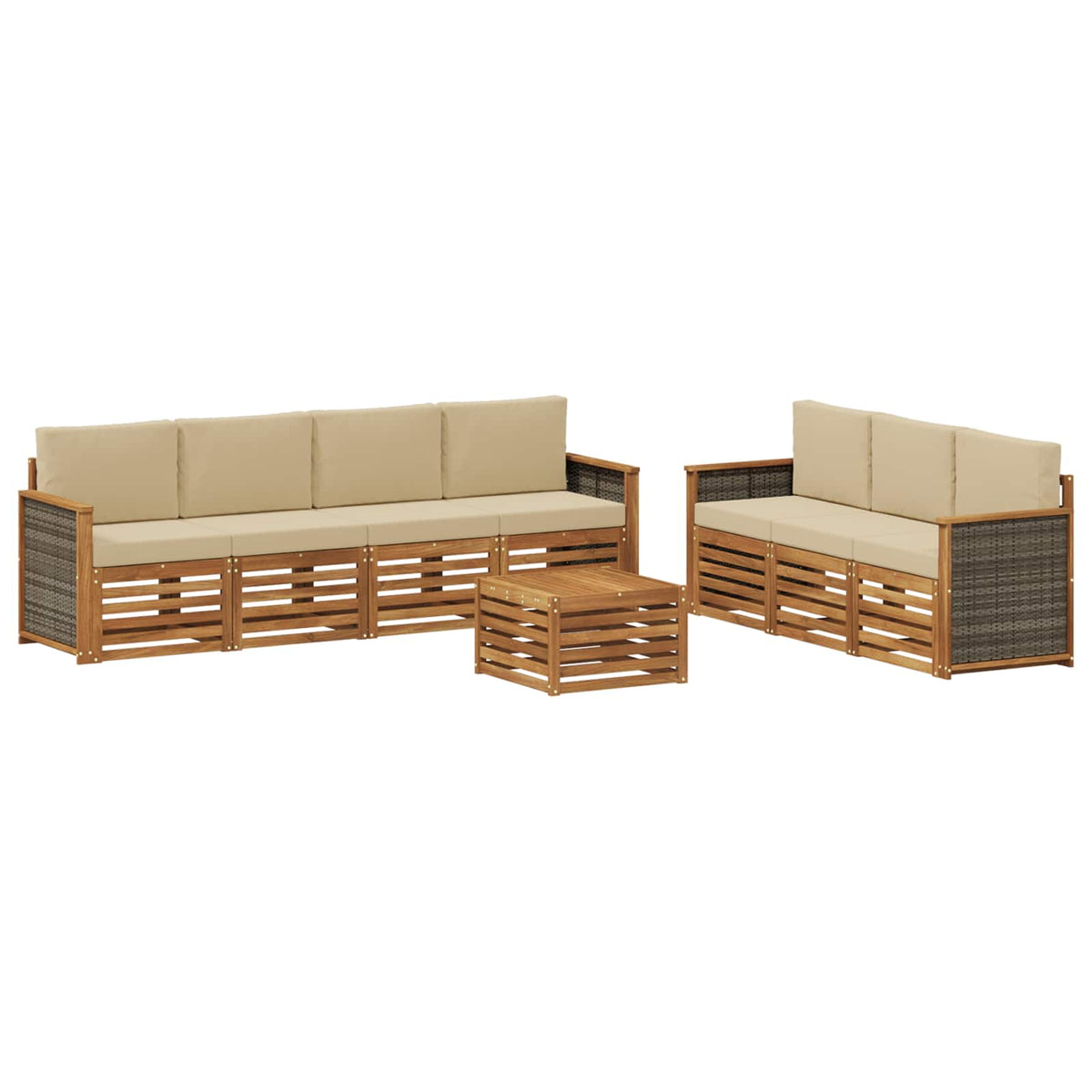 Setovi sofa 8 kom. Čvrsto drvo akacije