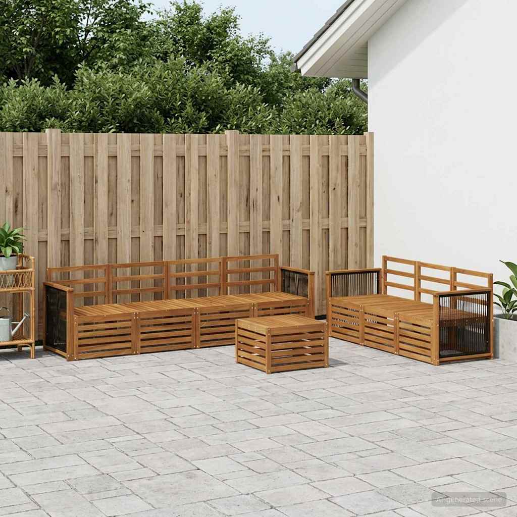 Setovi sofa 8 kom. Čvrsto drvo akacije