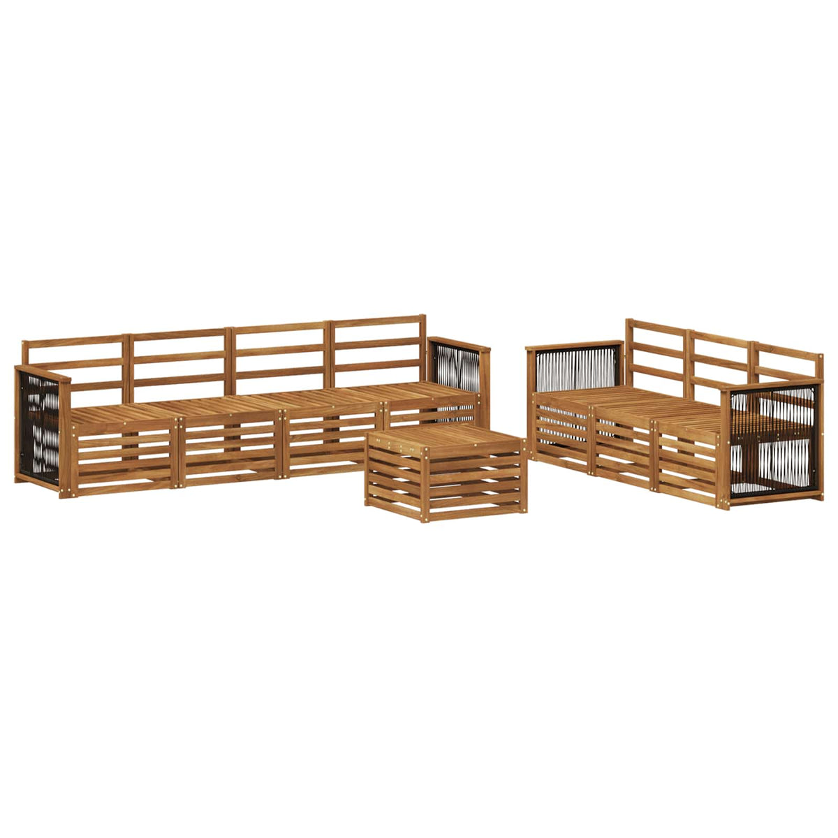 Setovi sofa 8 kom. Čvrsto drvo akacije