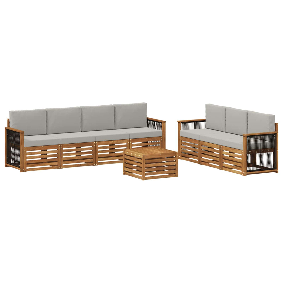 Setovi sofa 8 kom. Čvrsto drvo akacije