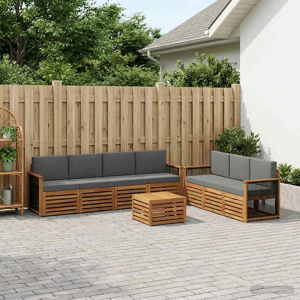 Setovi sofa 8 kom. Čvrsto drvo akacije