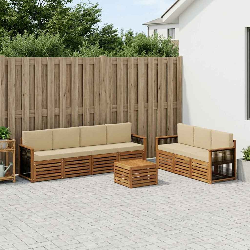Setovi sofa 8 kom. Čvrsto drvo akacije
