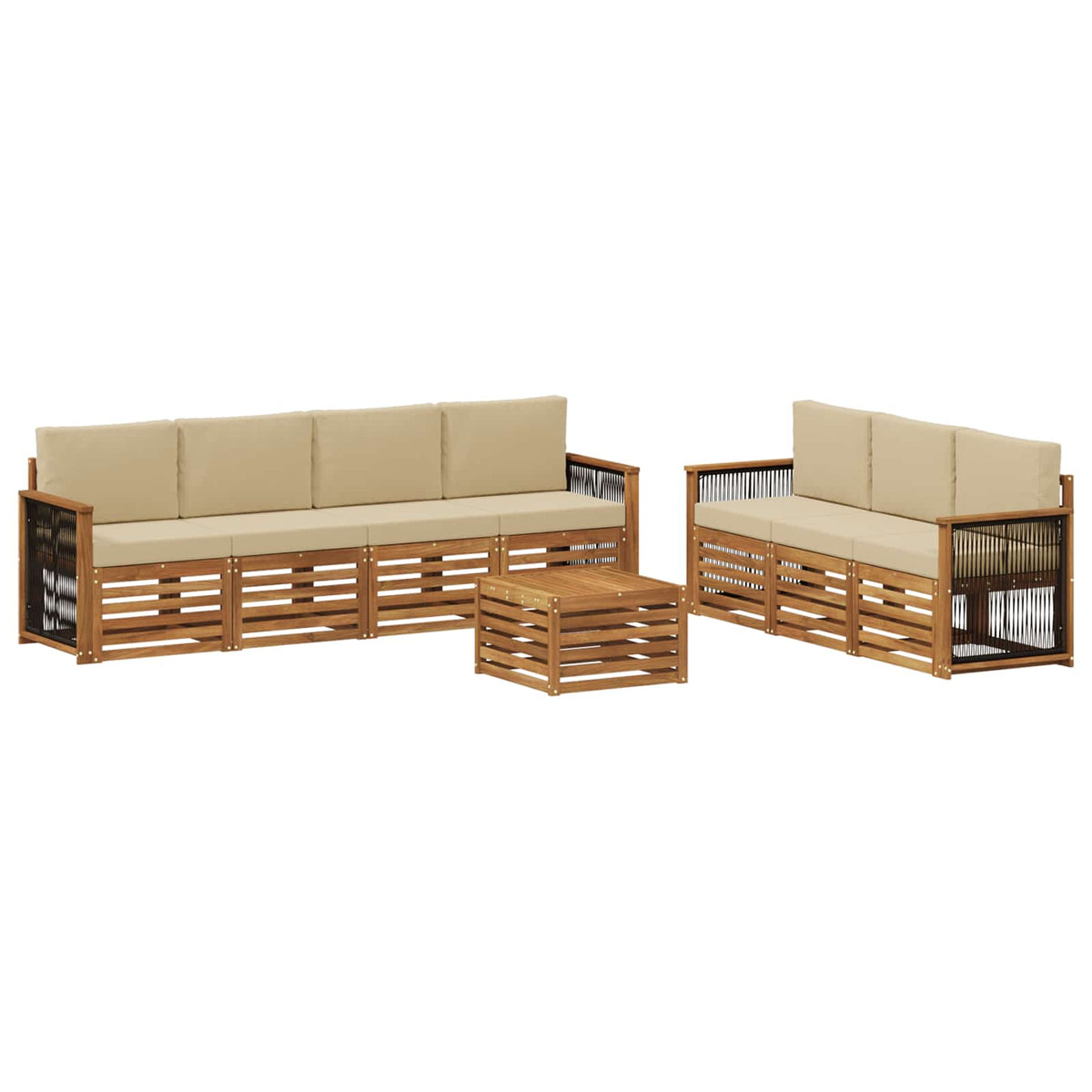 Setovi sofa 8 kom. Čvrsto drvo akacije