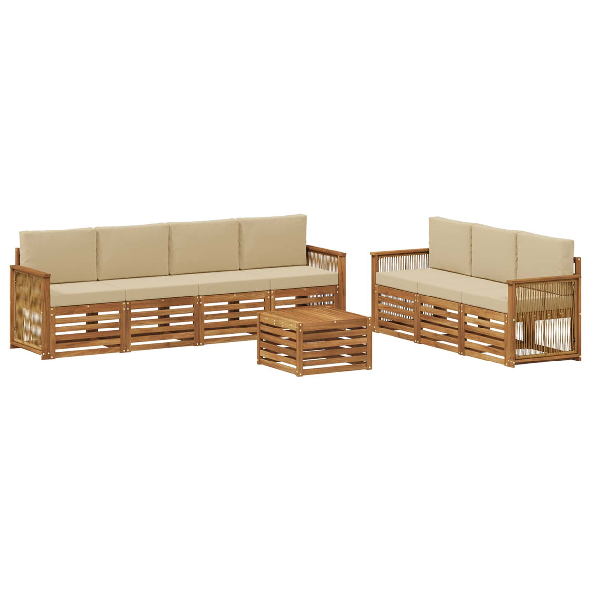 Setovi sofa 8 kom. Čvrsto drvo akacije