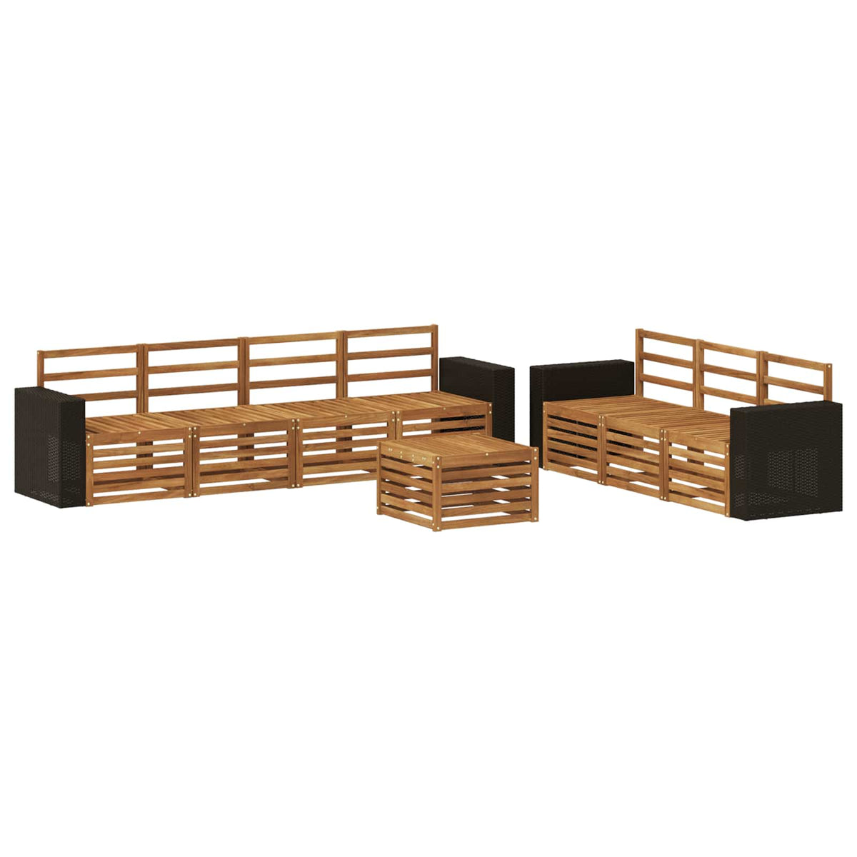 Setovi sofa 8 kom. Čvrsto drvo akacije