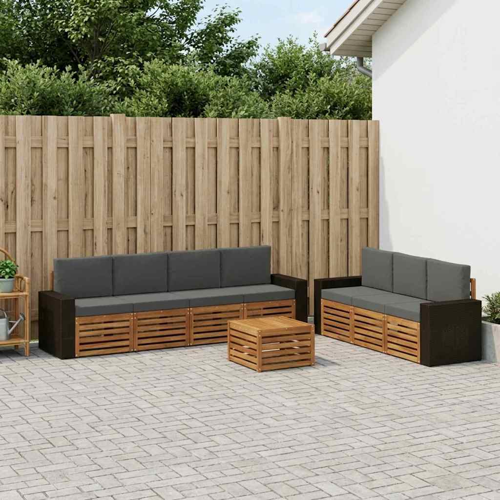 Setovi sofa 8 kom. Čvrsto drvo akacije