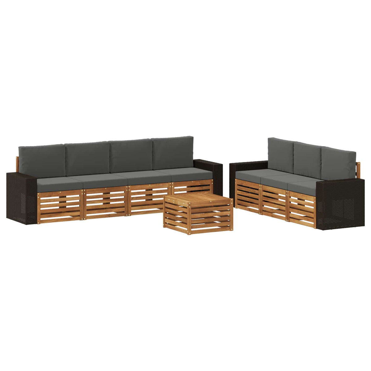 Setovi sofa 8 kom. Čvrsto drvo akacije