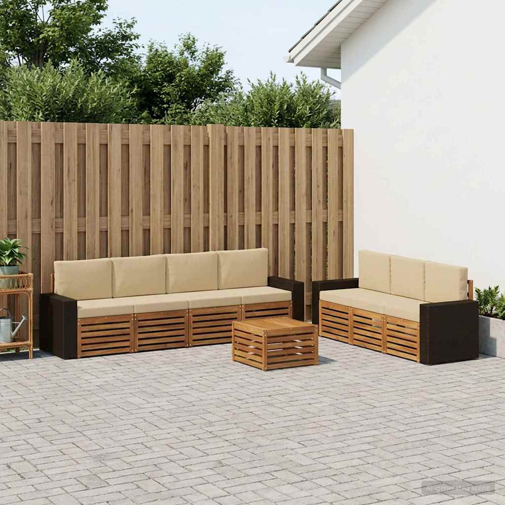 Setovi sofa 8 kom. Čvrsto drvo akacije