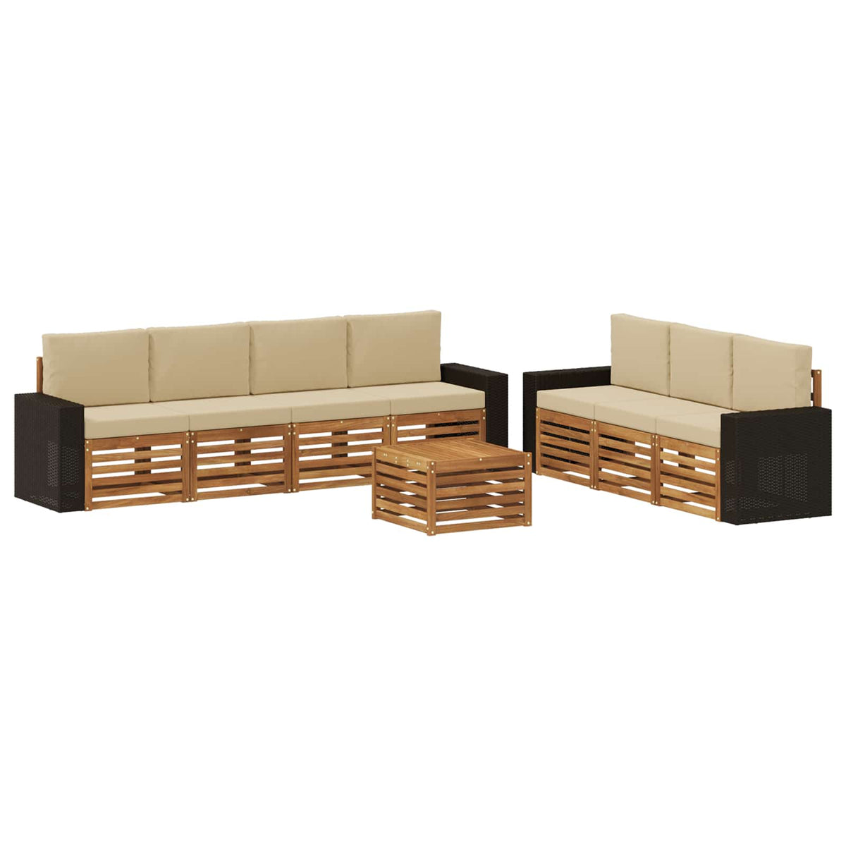 Setovi sofa 8 kom. Čvrsto drvo akacije