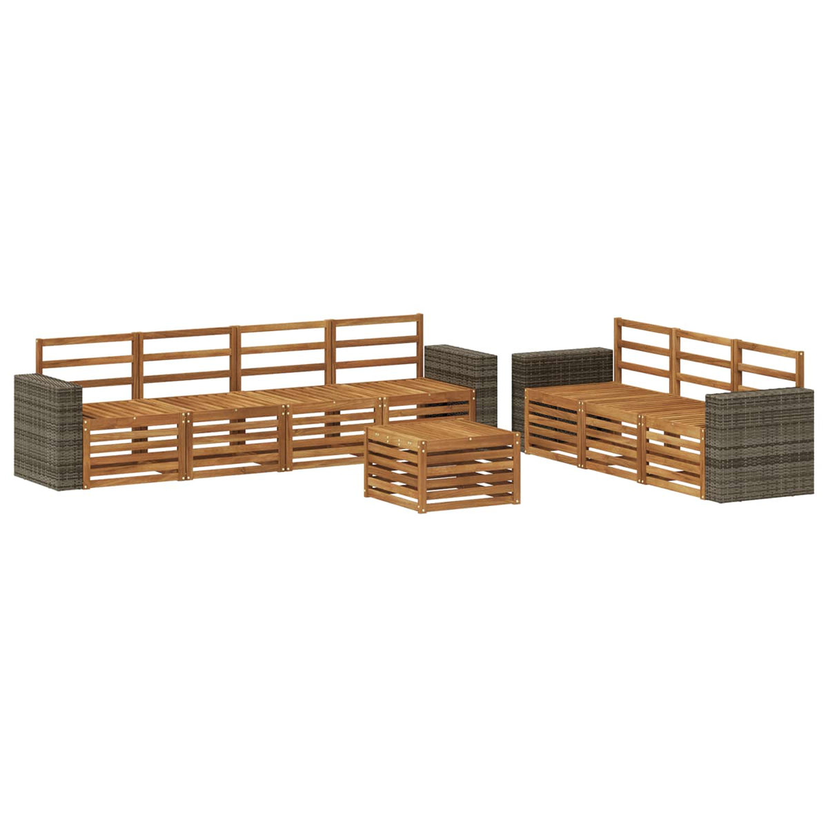 Setovi sofa 8 kom. Čvrsto drvo akacije