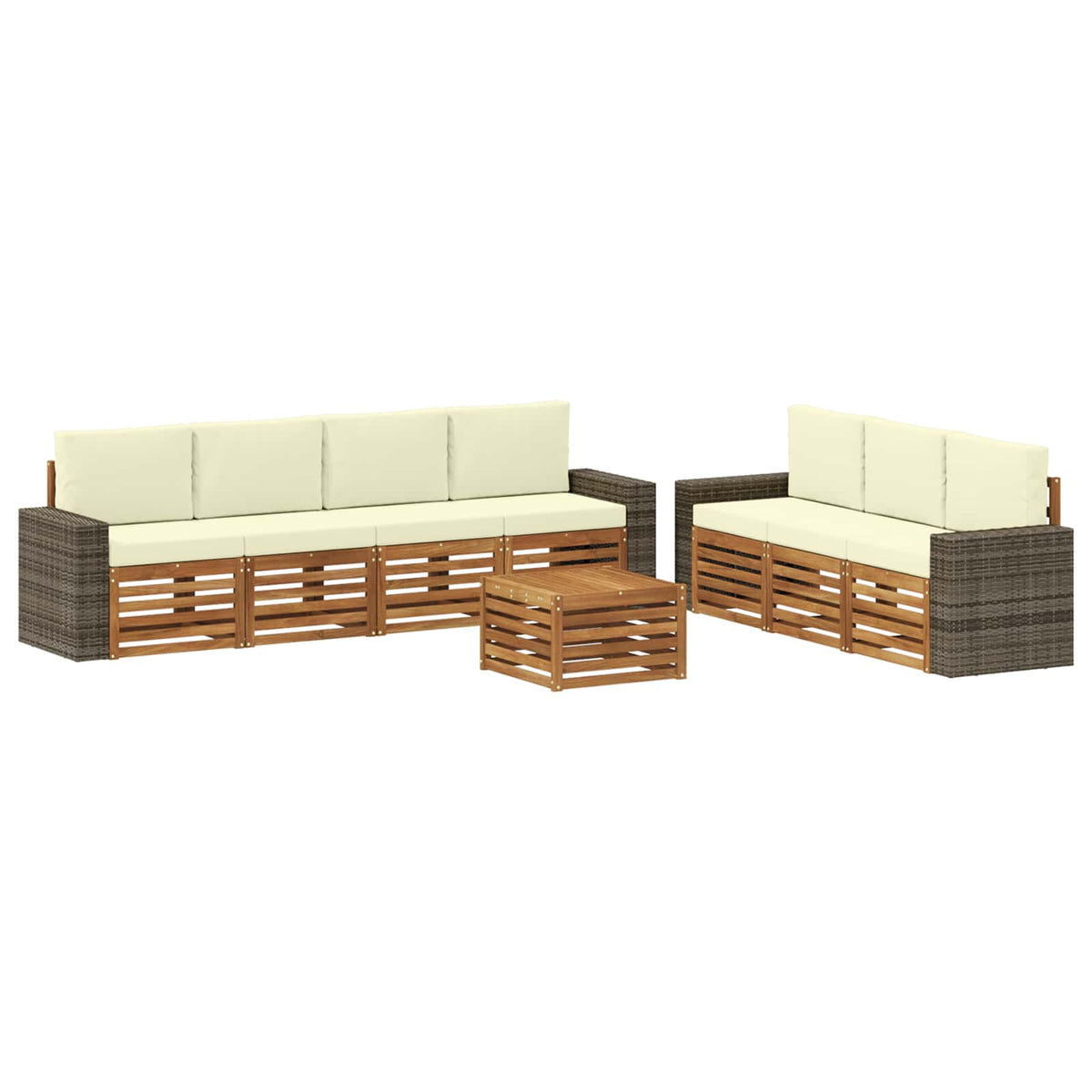 Setovi sofa 8 kom. Čvrsto drvo akacije
