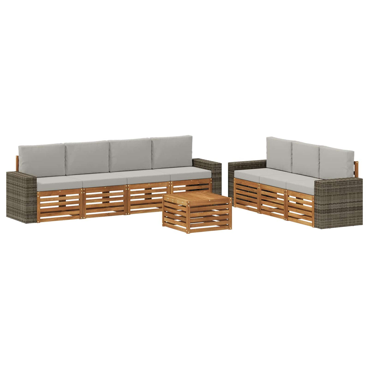 Setovi sofa 8 kom. Čvrsto drvo akacije