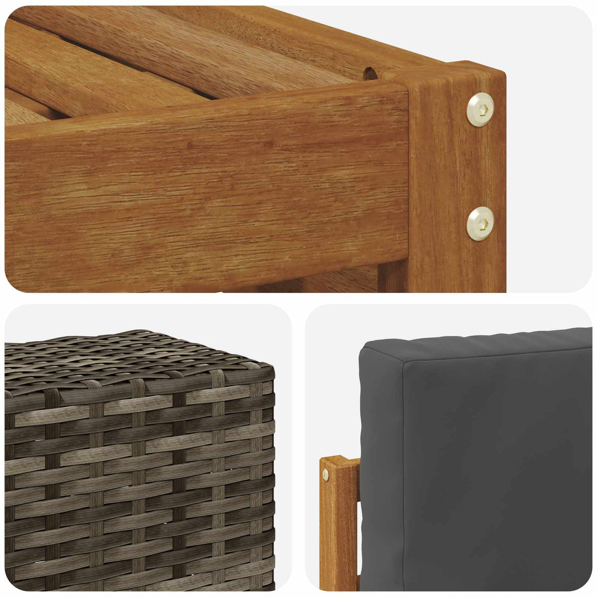 Setovi sofa 8 kom. Čvrsto drvo akacije