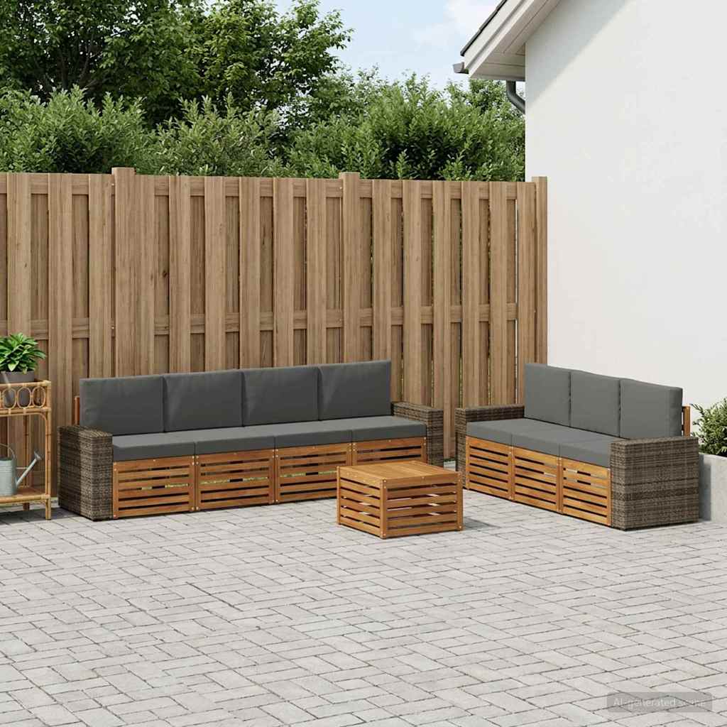 Setovi sofa 8 kom. Čvrsto drvo akacije