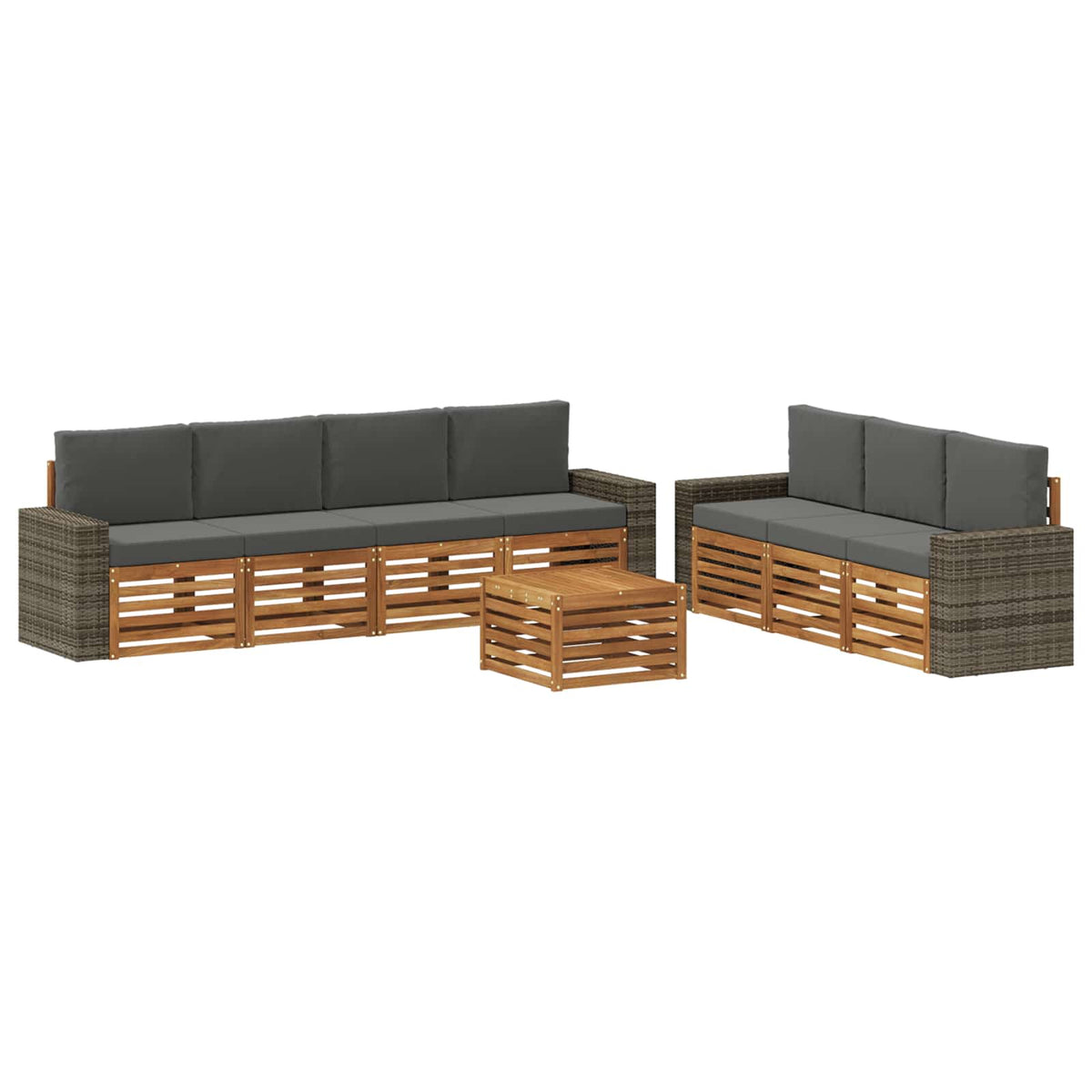 Setovi sofa 8 kom. Čvrsto drvo akacije