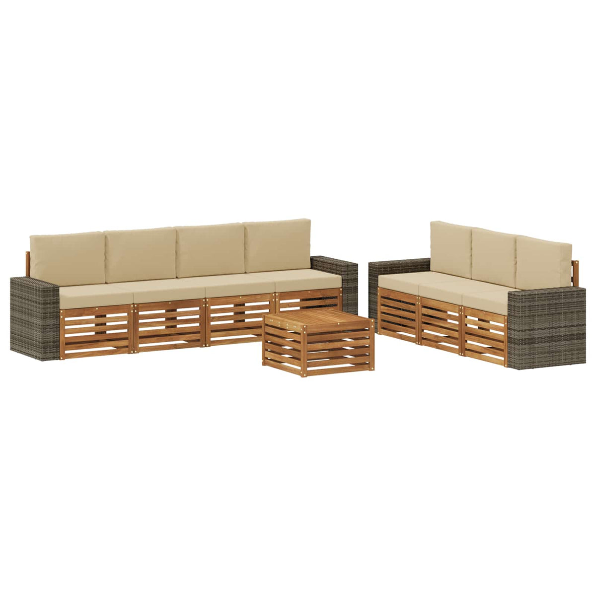 Setovi sofa 8 kom. Čvrsto drvo akacije